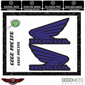 Resim Gogo Honda Reklektif Logo Sticker Takım Mavi 