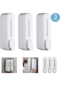 Resim İsgstore 350 Ml Kapasiteli Manuel Sıvı Sabunluk Basmalı Model Duvara Monte Şık Tasarım 3 Adet 