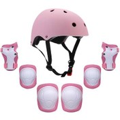 Resim Maiyame 2.5-7 Yaş Çocuklar İçin Tam Koruma Seti: Kask + Dizlik + Dirseklik + Bilekliklik, Pembe 50-54cm Kafa Çevresi 