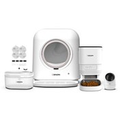 Resim Xenon Smart Akıllı Otomatik Kedi Tuvaleti Mama Kabı Led Işıklı Su Pınarı İç Mekan Kamera ve Yedek Filtre 5'li Pet Set 