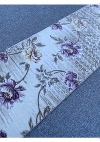 Resim Mor Sarı Kesme Yolluk 80x230 Kesme Saçaklı Akrilik Halı 