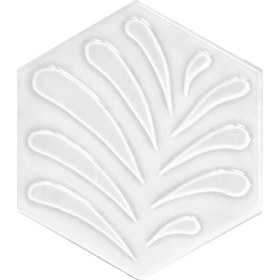 Resim Armada Çini 15X17 cm Yaprak Beyaz Altıgen Çini Karo 