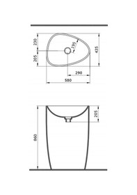 Resim Bocchi Etna Monoblok Yerden Lavabo Parlak Kırmızı 1075-019-0125 