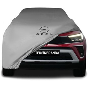 Resim ULTRASHOP Opel Crossland (2020 - ) Gri Kumaş Araba Branda Logolu Kumaş Araba Brandası Penye Oto Branda 