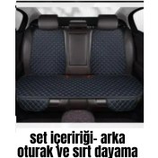 Resim Trobus Deri Cepli Oturak Kapitone Sırt Dayamalı Minder Siyah Mavi 