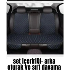 Resim Trobus Deri Cepli Oturak Kapitone Sırt Dayamalı Minder Siyah Mavi 