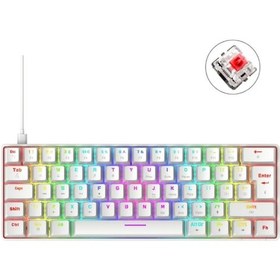 Resim Sones Zıyou Lang T60 62 Tuşlu RGB Kırmızı Switch Mekanik Kablolu Klavye 