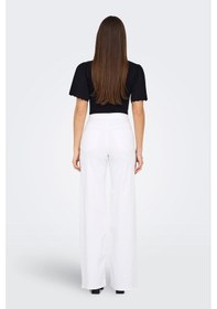 Resim Only Kadın Yüksek Bel Wide Leg Crop Jean Pantolon - Madison Blush Beyaz 
