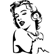 Resim Marilyn Monroe Sticker (Oto-Motor-Laptop-Duvar-Dekor) 10 x 14 cm 