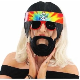 Resim MCM Group Siyah Saçlı Bandana Hippi Parti Gözlüğü 