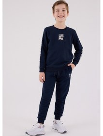 Resim U.S. Polo Assn. Lisanslı Erkek Çocuk Alt Üst 2 Parça Eşofman Takımı Us2231 Lacivert 