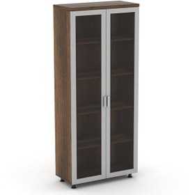 Resim Online ofis Meke 5 Mdf Tam Boy Çerçeveli Camlı Raf Dosya Dolabı-barok 