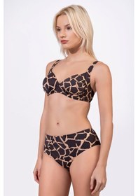 Resim Endeep Kadın Toparlayıcı Desenli Kahverengi Bikini Takımı 