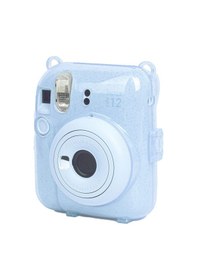 Resim Fujifilm Instax Mini 12 Fotoğraf Makinesi + 10'lu Film + Kıskaçlı Resim Standı + Simli Pleksi Kılıf Seti Mavi 