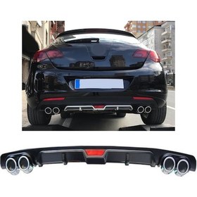 Resim Opel Astra J Uyumlu Body Kit Difüzör 4 Çıkış Siyah Yuvarlak 