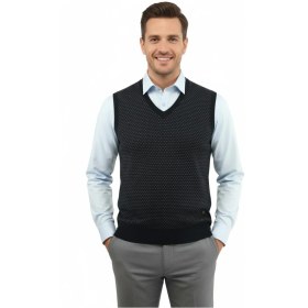 Resim Erkek V Yaka Süveter Çelik Örgü Regular Kalıp 5201h Bgl-st04842 Lacivert 