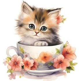 Resim Novahub Çay Fincanı Kedi Çiçek Tuvalet Etiket Çıkarılabilir Kendinden Yapışkanlı Su Geçirmez Pvc Odası Duvar Sanatı Banyo Sticker 55760126 