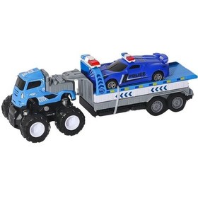 Resim Klx600-361 Sürtmeli Die Cast 4x4 Polis Arabası Taşıyıcılı -vardem 