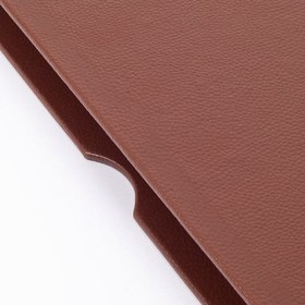 Resim Deri Kapaklı Masa Sümeni Taba Ahşap Detaylı 50x35cm 