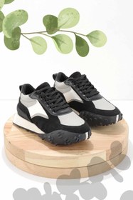 Resim Bambi Siyah Gri Kadın Sneaker K01545003609 