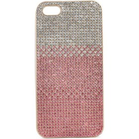 Resim Apple iPhone 5 Uyumlu Kılıf Mat Lazer Taşlı Silikon Pembe 