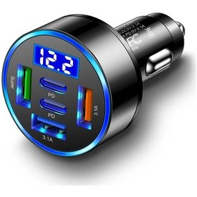 Resim Dıxsg 66w 5/6 Port Araç Şarj Adaptörü Pd Qc3.0 Usb C Dijital Ekran Hızlı Şarj İphone Uyumlu Samsung Uyumlu Huawei Xiaomi Ildistribütör Garantili 
