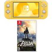 Resim Nintendo Switch Lite Konsol Sarı + The Legend Of Zelda Breath Of The Wıld Oyun 