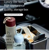 Resim Xuweiwei Siyah Luxury Car Armrest Organizer With Cup Holder Pp Storage Box Multi Compartment Console Organizer For All Cars Suvs Trucks 