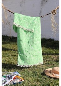 Resim Baveno Pamuklu 90 x 180 Peştemal Plaj Havlusu Balık Desen Jakarlı 