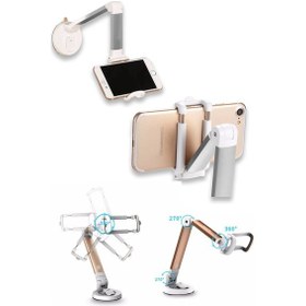 Resim Thentech Vantuzlu 360 Derece Dönebilen Telefon Standı Metalik 