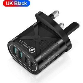 Resim 40 W 2 Usb 2 Pd Şarj Cihazı Hızlı Şarj 2.1a Şarj Cihazı İphone Uyumlu Samsung Huawei Bk324 Uk Black 1 Adet 