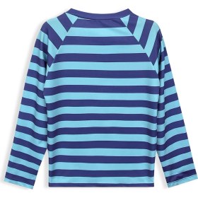 Resim Uv Korumalı Çizgili Erkek Çocuk Mayo T-Shirt 