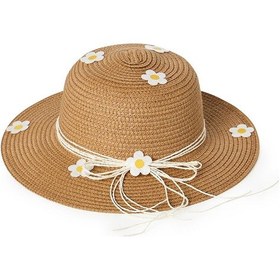 Resim Londonstore Çocuk Hasır Plaj Şapkası- Uv Korumalı 5-10 Yaş Camel 