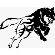 Resim Alevli Kurt Oto Motor Laptop Duvar Folyo Sticker 80 X 56 Cm 