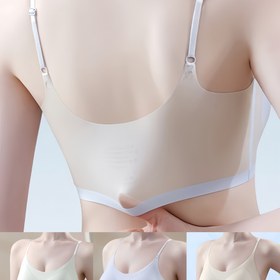 Resim 3 Adet Kadınlar İçin Ultra İnce Dikişsiz Nefes Alabilir Sütyenler - Çıkarılabilir Olmayan Pedli Push-Up Tişört Sütyenleri, Günlük Konfor için Hafif Yazlık Sütyenler, Yüksek Destek ve Yumuşak Düz Kumaş (Açık Bej/Beyaz/Açık) 