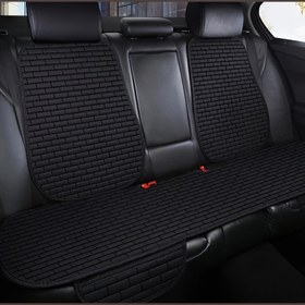 Resim Arka koltuklar için tek ve bölünmüş tasarım, elde yıkanabilir, sünger dolgulu, kaymaz destek, nefes alabilir ve teri emen, evrensel fit linen karışımlı araba koltuk pedleri, 1 set 
