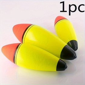 Resim 1 Adet Uzun Atış Şamandırası - Ağırlaştırıcısız Burun ve Tartan Kuyruk Büyük Mermi Şeklinde Balık Şamandırası, Çipura, Turna, Alabalık, Levrek için Parlak Sarı & Siyah Desenli Her Hava Koşuluna Dayanıklı Şişme Cihaz Deniz Nehir Göl Avcılığına uygundur Karides, Şirinafengi, Bas balık avlamasında idealdir Kolay Takibatlı Hassas Kontrol sarı siyah renk seçeneği ile Olta Kamışları ile Tamamen Entegre, Büyük Balık Avı İçin Yüzgeçler,Balıkçılık Şamandıralar ve Bobinler, 