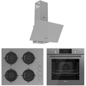 Resim Ferre QMS63CPR - CS208 - D088 Gri Duplin Ankastre Set 