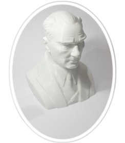 Resim Beyaz Atatürk Heykeli Biblo 8 X 6 Cm Özel Tasarım 