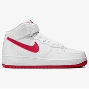 Resim Nike Air Force 1 '07 Mid Leather Unisex Sneaker Hakiki Deri Yüksek Bilek Günlük Spor Ayakkabı Beyaz Beyaz 