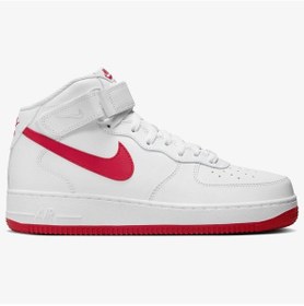 Resim Nike Air Force 1 '07 Mid Leather Unisex Sneaker Hakiki Deri Yüksek Bilek Günlük Spor Ayakkabı Beyaz Beyaz 