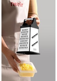 Resim Nehir Paslanmaz Çelik Kare Hazneli Rende Gümüş 