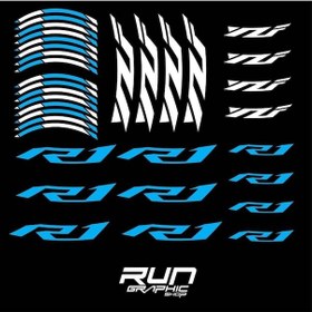 Resim Yamaha Yzf R1 Mavi Jant Şeridi Sticker Çok Renkli 