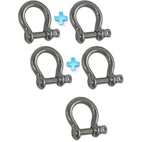 Resim 5'li Omega Zincir Kilidi. 6mm. Paslanmaz Krom 