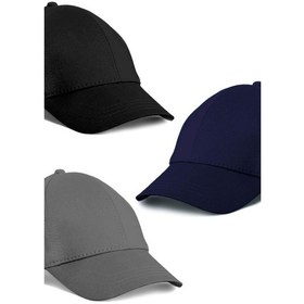 Resim Unisex 3'lü Set Siyah,gri Ve Lacivert Renk Beyzbol Şapka - Unisex Lacivert - Gri 