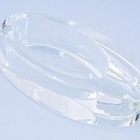 Resim Parmida Oval Şeffaf Cam Küllük - Modern Ve Zarif Tasarım - Pkl0177 