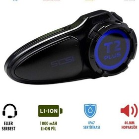 Resim T2 Plus Motosiklet Bluetooth Ve Intercom Kulaklık Seti 