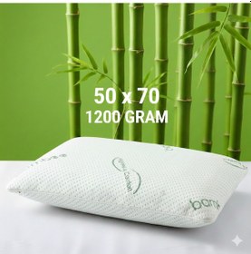 Resim Heyner 3 Adet 1200 Gram Bamboo Yastık 50x70 Visco Bambu Yastık 3'lü Paket Ortopedik Yastık Fermuarlı Yeşil 