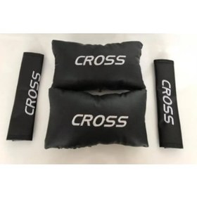 Resim Fiat Egea Uyumlu Cross Nakışlı Deri Oto Boyun Yastığı Ve Kemer Pe Diğer 