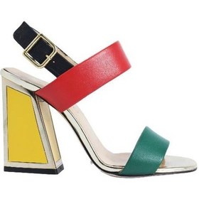 Resim Poletto Hakiki Deri /tekstil Yesıl-kırmızı-sıyah-altın-sarı Sandalet Topuklu 6564 161 V1-2335 Yesıl-kırmızı-sıyah-altın-sarı Çok Renkli 